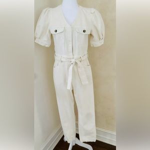 & Other Stories Off White/Cream Denim Jumpsuit size 6